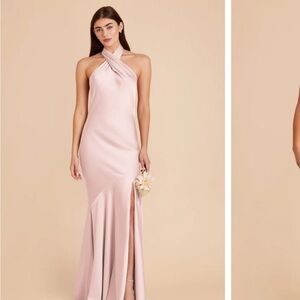 Birdy Grey Pink Halter Slit Maxi Gown